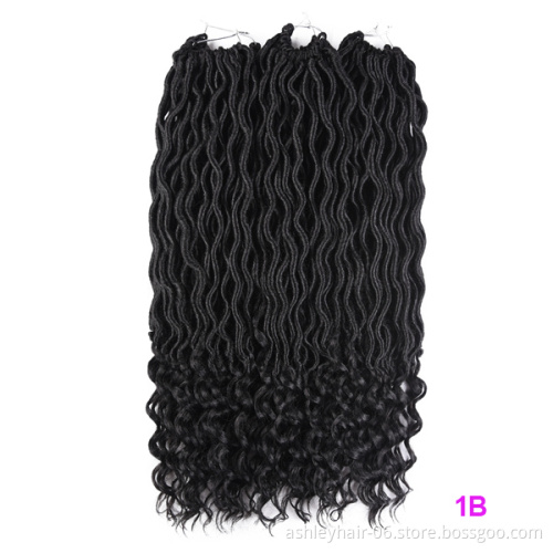 Julianna 18 Inch 24 Roots Crochet Goddess Faux Locs Curly Ends'With Kanekalon Synthetic Braid Hair